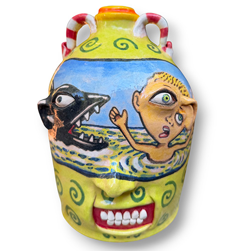 Stacy Lambert 8" Narrative Jug - Inflatable Shark Beach Toy DP6474